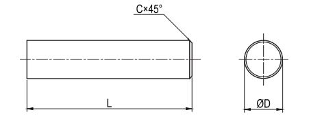 Een getekende hardmetalen staaf met een fase